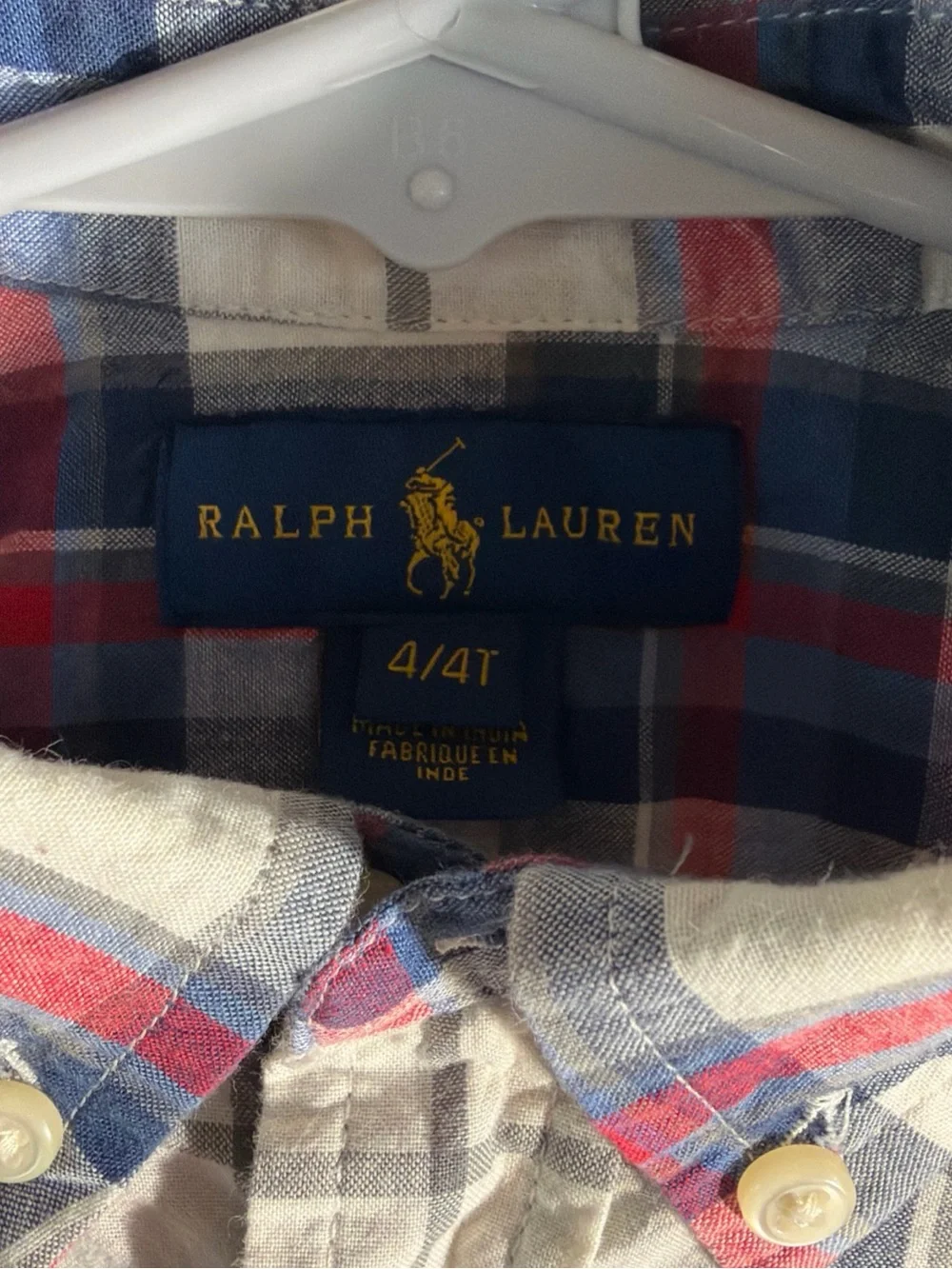 Ralph Lauren Boy’s Plaid Button-Down Shirt Size 4/4T